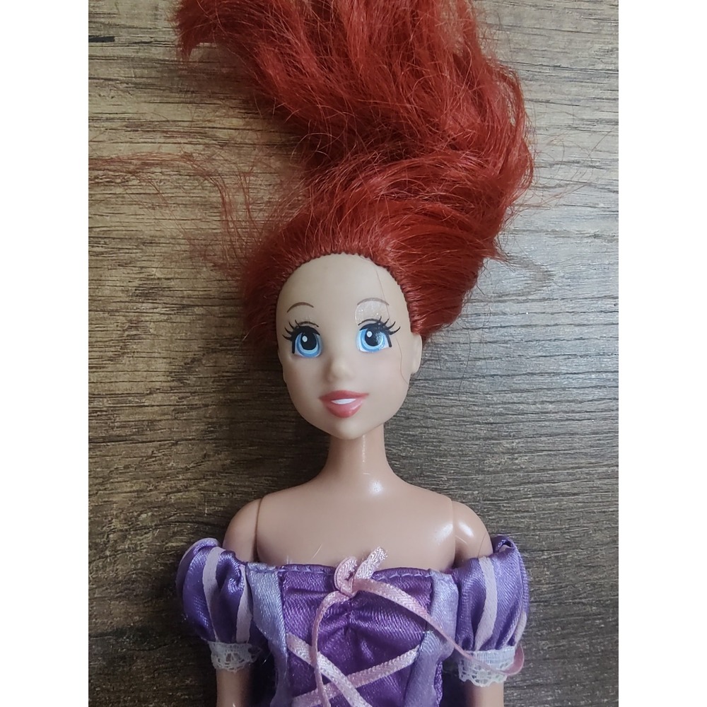 2005 Mattel Red Head  Princess  Ariel From The Little Mermaid With Purple Dress